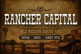 Rancher Capital Font for Western Design Projects